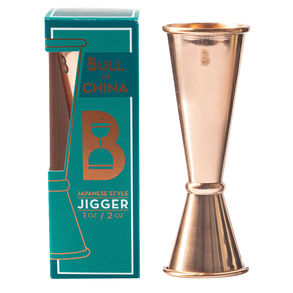 Jigger - Japanese - Stainless Steel With Copper - 1 Ounce Over 2 Ounce - 1  Count Box