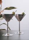 Hammered Stainless Steel Martinis | Set of 2