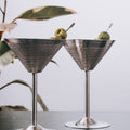 Hammered Stainless Steel Martinis | Set of 2