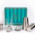 Complete Cocktail Set tools including shaker, jigger, strainer, and glass, perfect for aspiring bartenders.