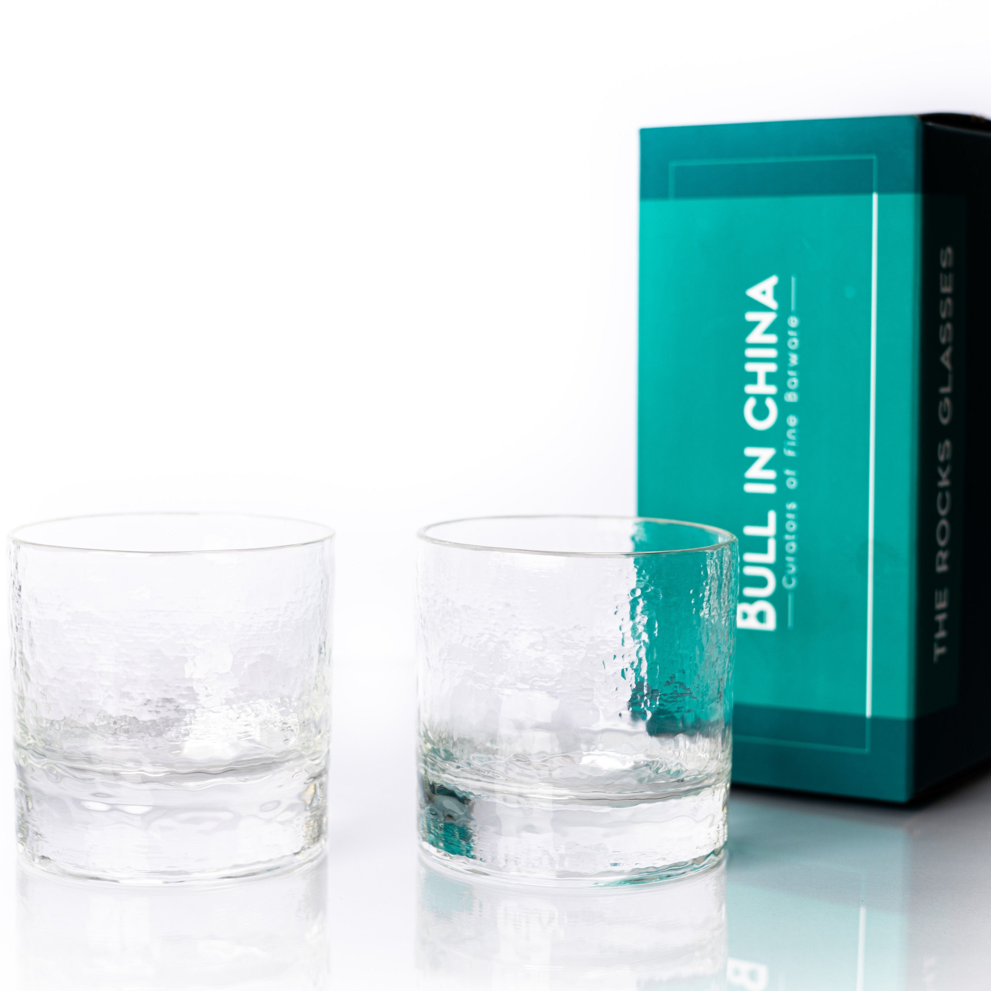 Handblown Rocks Cocktail Glasses Set Made in the USA– Bull In China