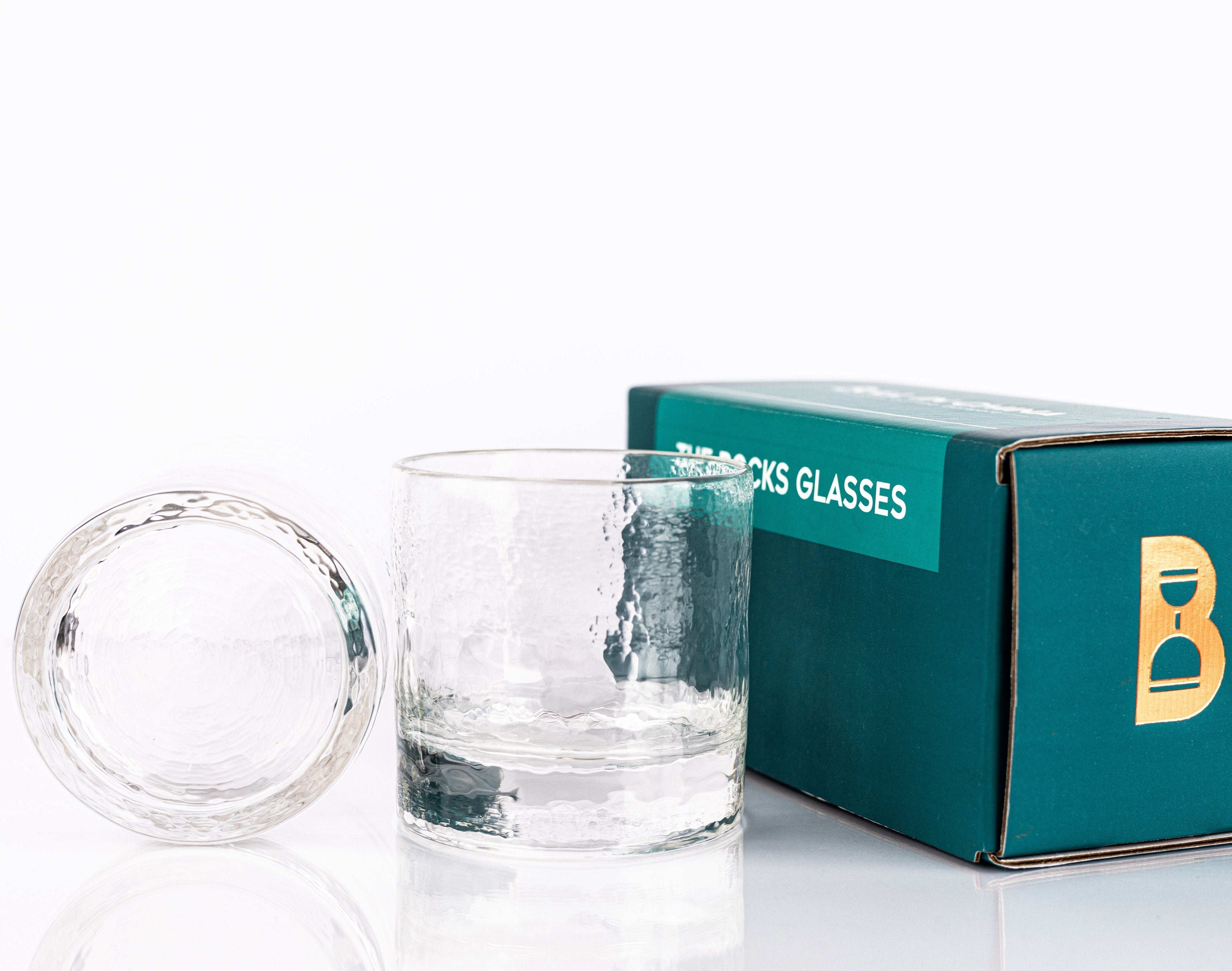 Handblown Rocks Cocktail Glasses Set Made in the USA– Bull In China